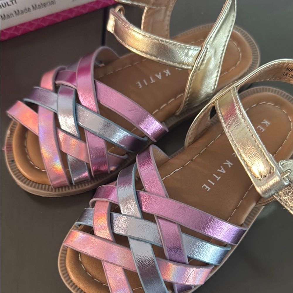 Kelly & Katie Kids Metallic Rainbow Sandals - Picture 3 of 6